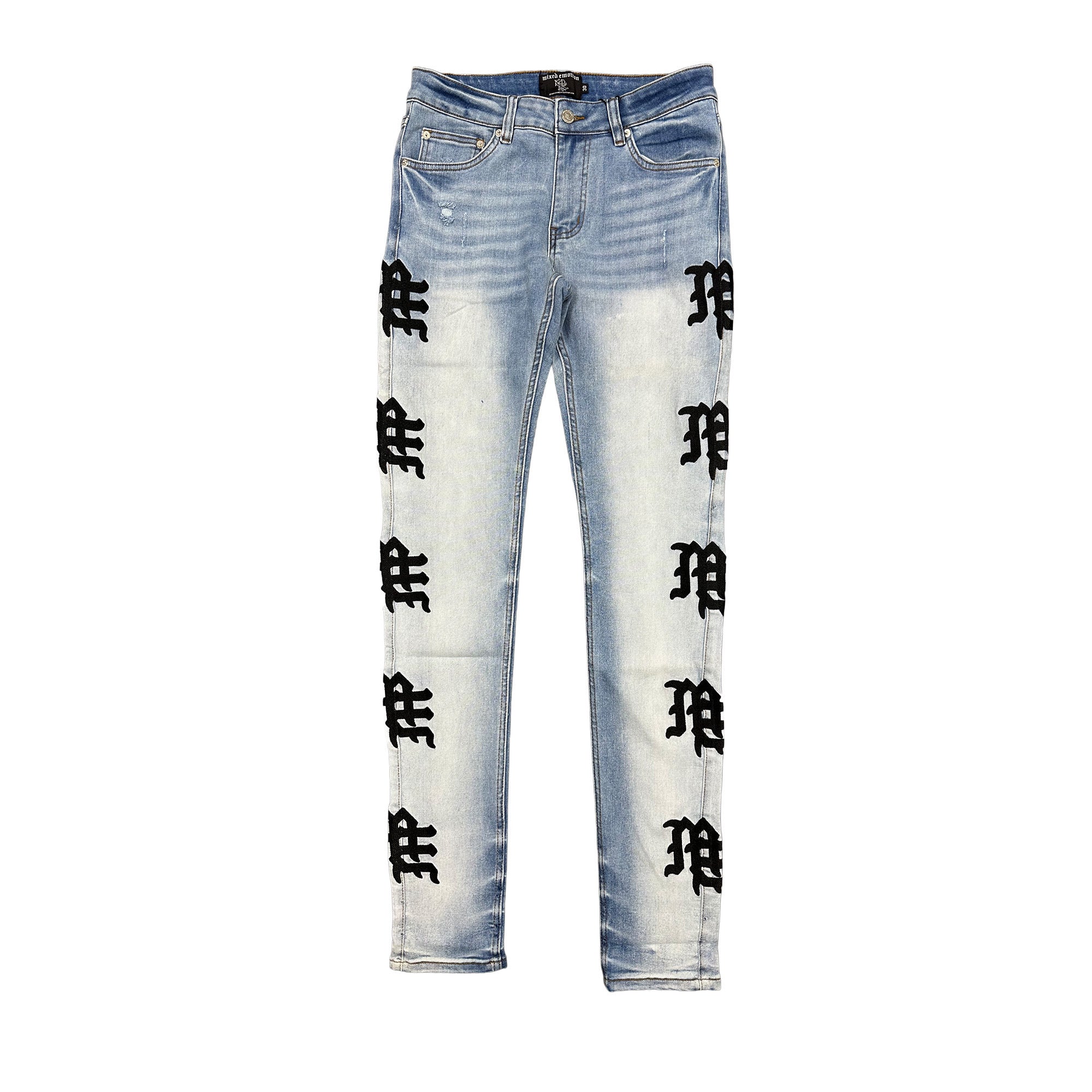 Mixed Emotions Monogram Denim Light Jeans Mixed Emotions Monogram Denim Light Jeans