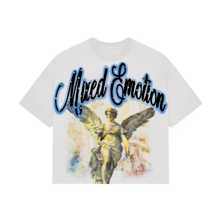 Mixe Demotion Blue Rhinestone Cropped Shirts