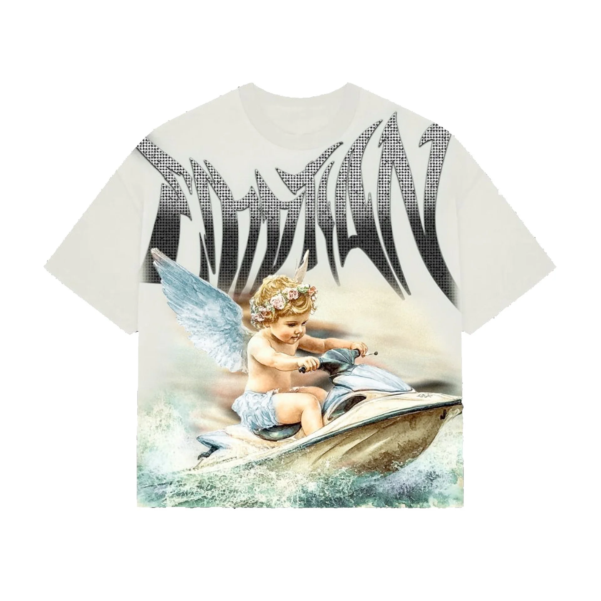 Mixe Demotion Cream Jetski Rhinestone Tee Mixe Demotion Cream Jetski Rhinestone Tee