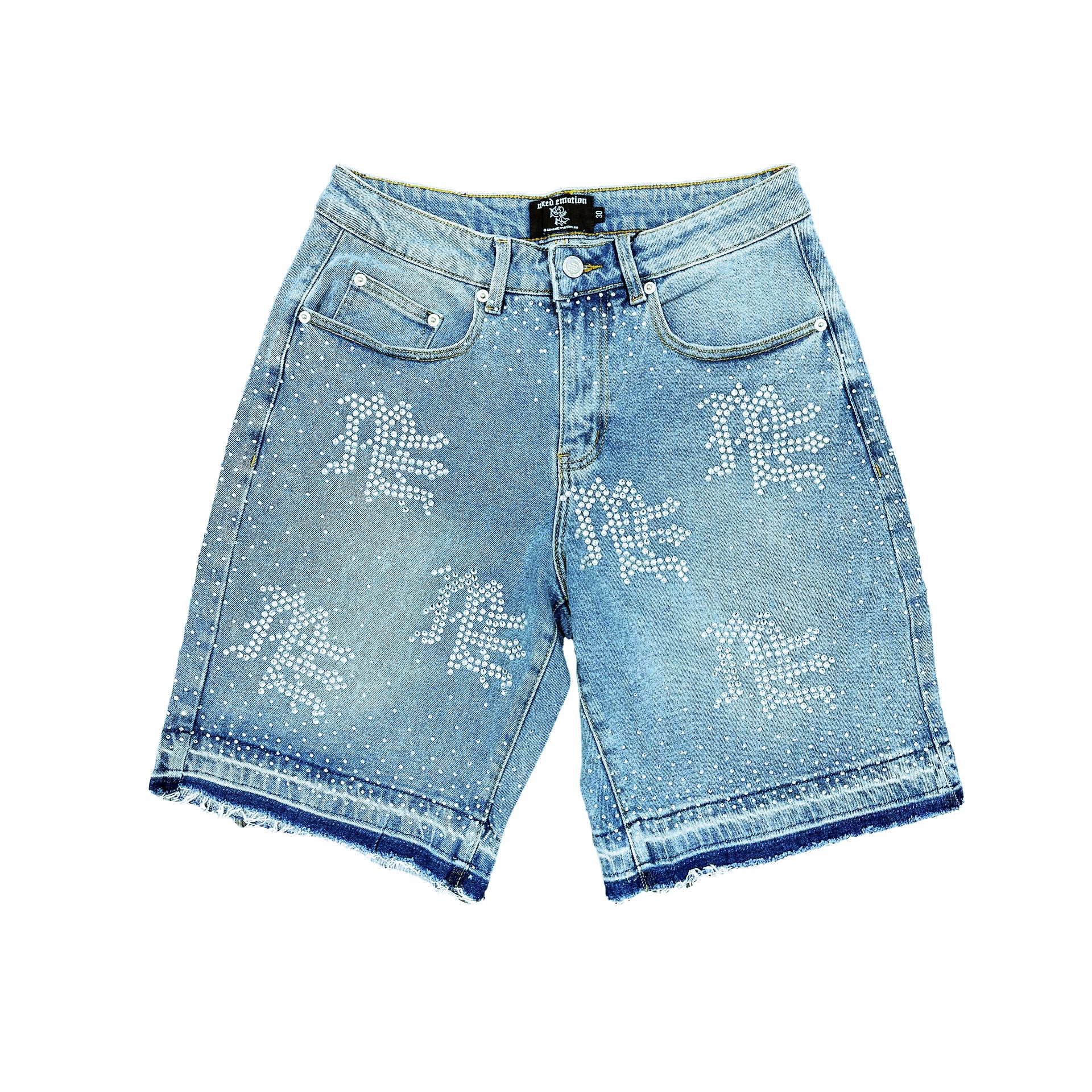 Mixe Demotion ME Rhinestone Denim Shorts Mixe Demotion ME Rhinestone Denim Shorts