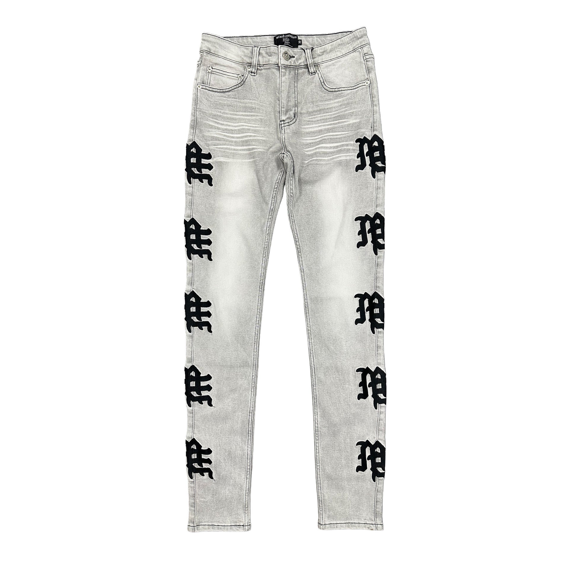 Mixe Demotion Monogram Denim Grey Wash Mixe Demotion Monogram Denim Grey Wash