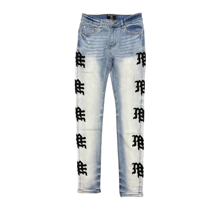 Mixe Demotion Monogram Denim Light Blue Wash