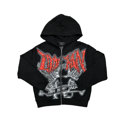Mixed Emotion Graffiti Rhinestone Hoodie
