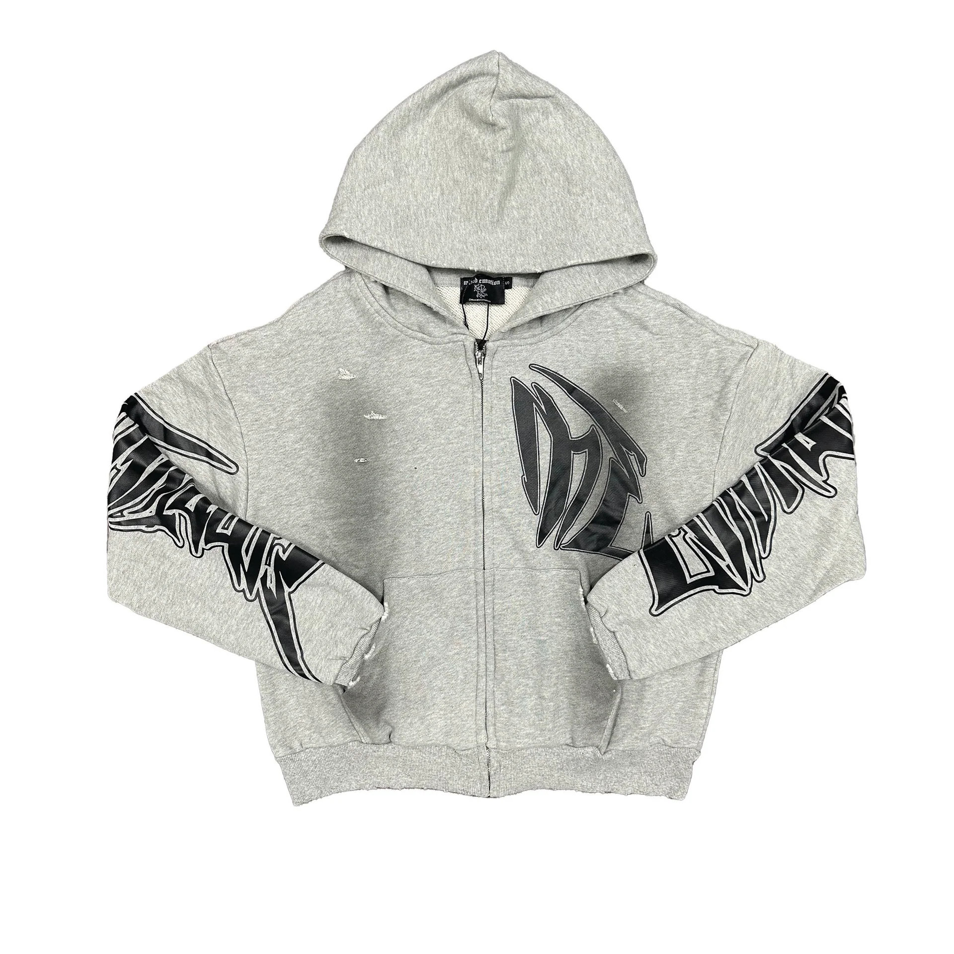 Mixed Emotion Grey Faded Hoodie Mixed Emotion Grey Faded Hoodie