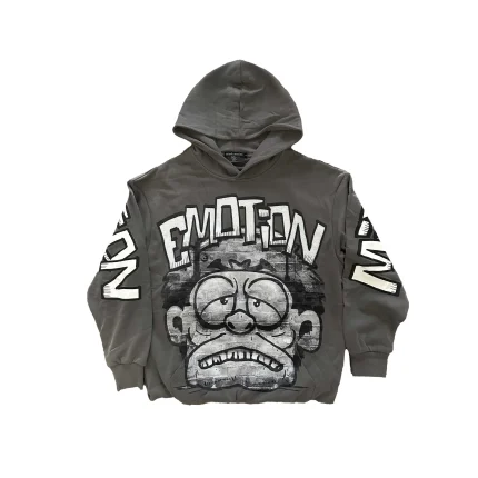 Mixed Emotion Grey Monster Cropped Hoodie