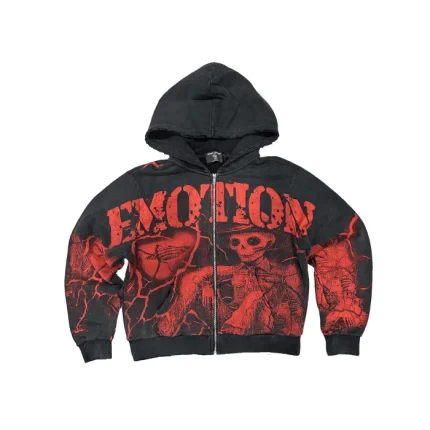 Mixed Emotional Brand Acid Wash Hoodie