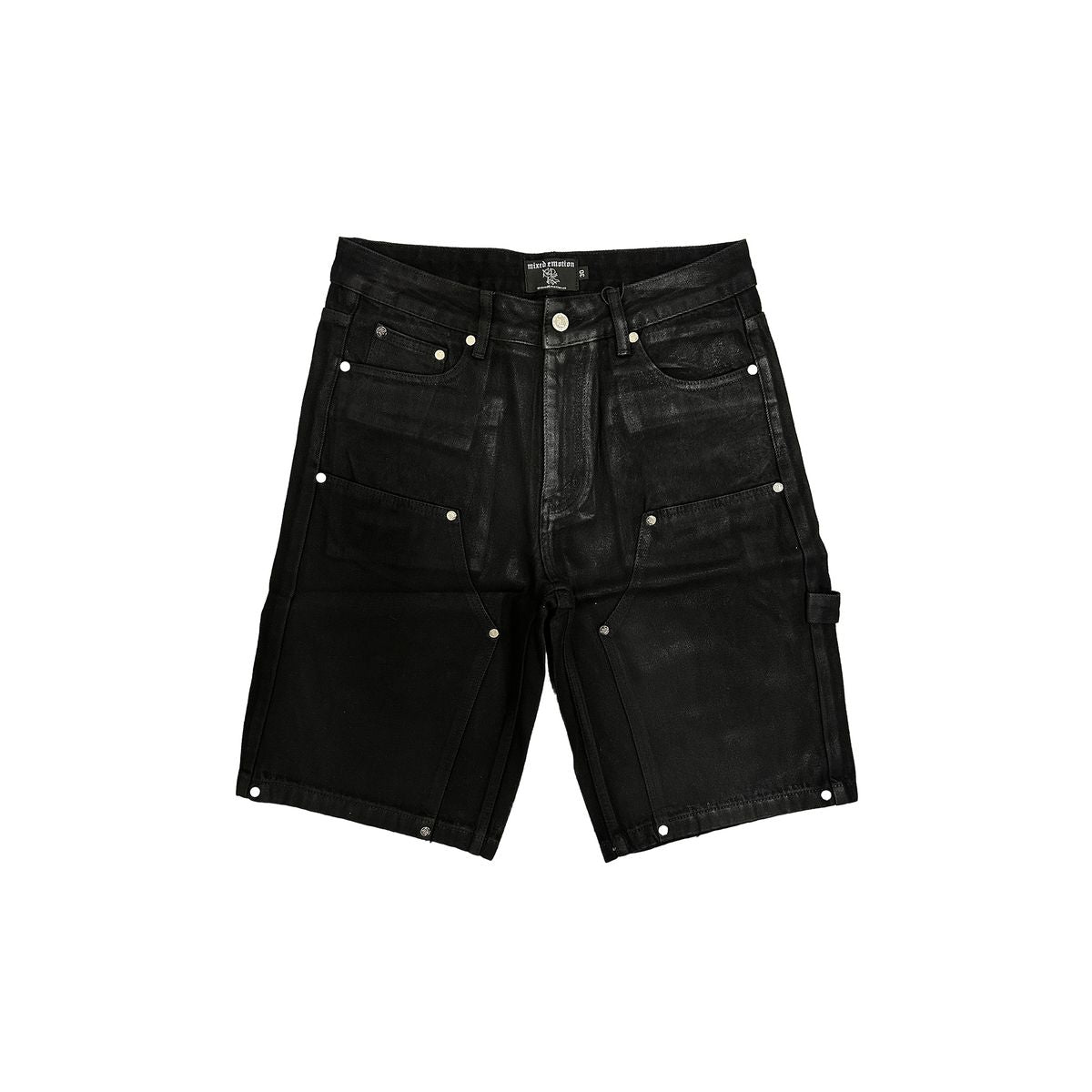 Mixed Emotion Worker Wax Denim Shorts Black Mixed Emotion Worker Wax Denim Shorts Black