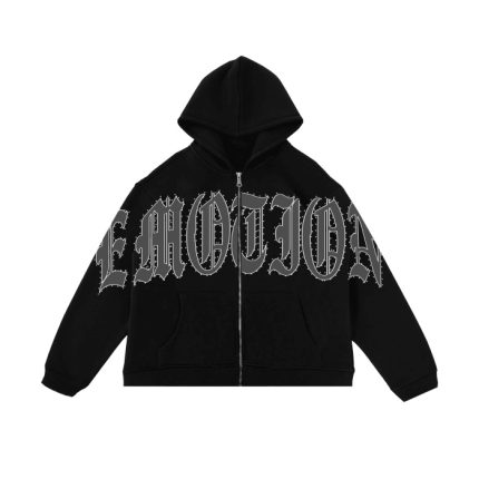 Mixed Emotional Logo Signature Black Hoodie