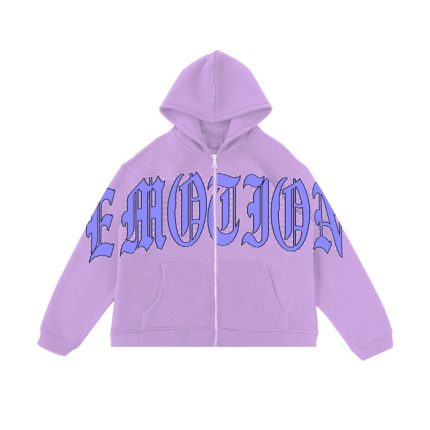 Mixed Emotional Logo Signature Purple Hoodie