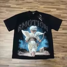 Mixed Emotional Y2K Hot Diamond Black Shirt