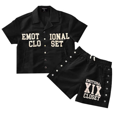 Mixed Emotions Backyard Nylon Black Short Set