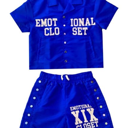 Mixed Emotions Backyard Nylon Blue Short Set