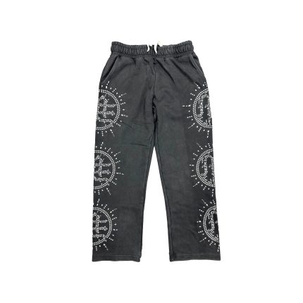 Mixed Emotions Eclipse Grey Acid Wash Rhinestone Sweats